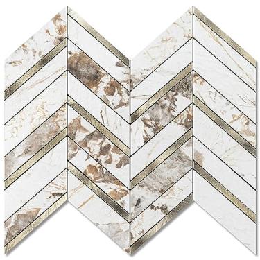 Imagem de Revestimento de parede autoadesivo de 10 folhas de espinha de peixe para cozinha e banheiro