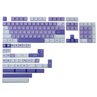 Imagem de DYLormah Wisteria Keycap PBT 140 teclas Cherry Profile DYE Sublimação layout ANSI japonês com entrada ISO para teclado mecânico Gateron Outemu Cherry Mx Switches