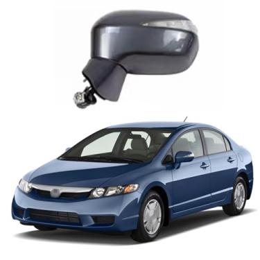 Imagem de Conjunto de espelho lateral do motorista adequado para Honda CIVIC 2006 2007 2008 2009 2010 2011 HONDA CIVIC ajuste de lente de substituição do espelho retrovisor do carro, luz de direção LED,