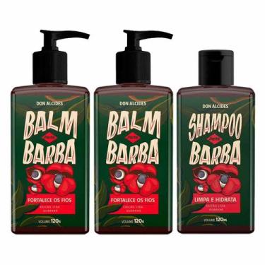 Imagem de Kit 2X Balm E 1X Shampoo Para Barba Guaraná 120G Don Alcides