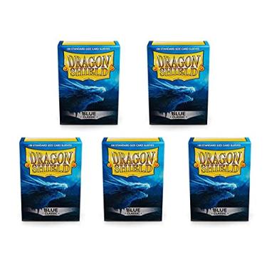 Imagem de 5 Packs Dragon Shield Classic Blue Standard Size 100 ct Card Sleeves Value Bundle!