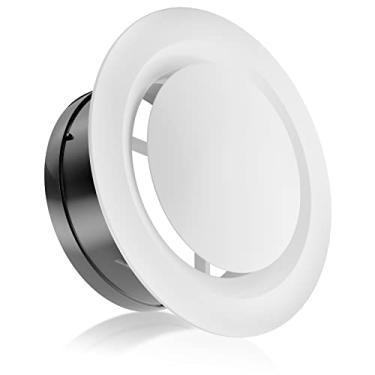 Imagem de Ventilador de saída de ventilação HG Power ABS ajustável de ar redondo com ventilação de exaustão branca embutida para ventilação de duto de 10 cm, 4 Inch, White