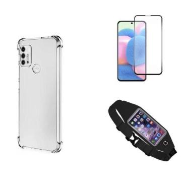 Imagem de Kit Pochete Motorola Moto G30 + Capinha Anti Impacto + Película de Vid