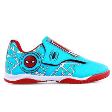 Imagem de Chuteira Futsal Dray Marvel Original Sem Cadarço Infantil, Azul claro,