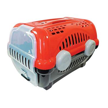 Imagem de Furacão Pet Luxo Caixa de Transporte, Vermelho/Cinza, 1