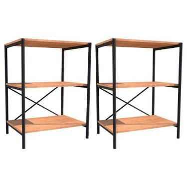 Imagem de Kit 02 Sapateiras Multiuso Hall de Entrada Padova 60cm 3 Prateleiras D