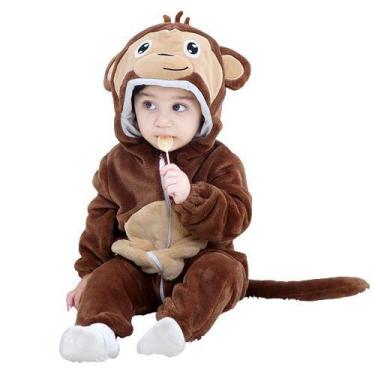 Imagem de Macacão Pijama Inverno Bebê Bichinhos Infantil - Rey Shop, Macaquinho,