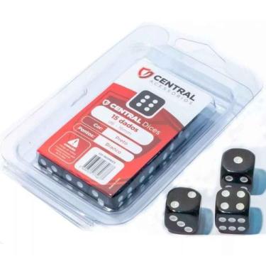 Imagem de Central Dice - d6 de 16mm: Opaco Preto e Branco