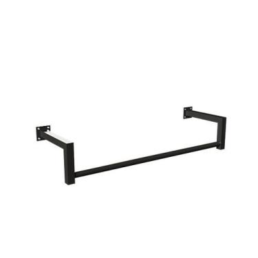 Imagem de Arara De Roupas de Parede em L - 8 Tamanhos - Comac, Preto, 90 cm