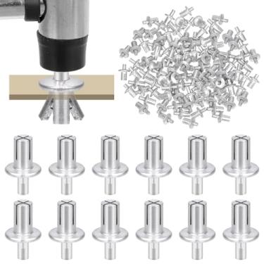 Imagem de Glarks 100 rebites de núcleo de alumínio M5 x 7 mm com cabeça redonda rebites de expansão de alumínio de cabeça redonda rebites de núcleo de alumínio rebites de martelo para equipamentos mecânicos