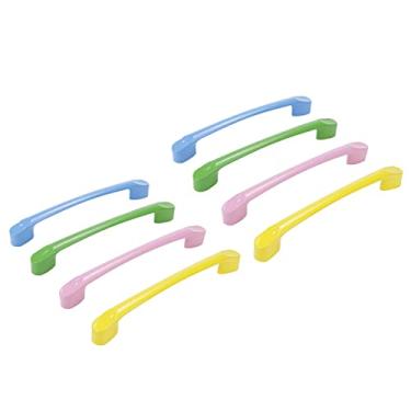 Imagem de Dnyta Pacote com 8 puxadores de 12,7 cm buraco a furo desenho animado quarto de crianças guarda roupa porta doces 4 cores maçanetas, moderno guarda-roupa sapato armário porta gaveta puxador com