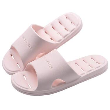 Imagem de Chinelo de chuveiro, chinelos antiderrapantes de secagem rápida, sandálias de casa de banho e piscina, chinelo interno para academia, sola macia, rosa, 6-7 Women/5-6 Men