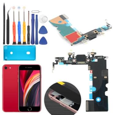 Imagem de Substituição para iPhone SE 2 2020 Conector Dock de Porta de Carregamento para iPhone SE 2 2020 A2275 A2296 A2298 Porta de Carregamento Substituição USB Placa Carregador Acessórios de Montagem de Cabo