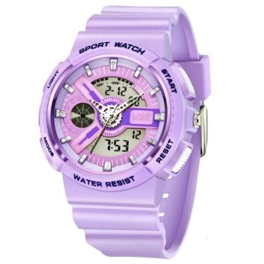 Imagem de Relógio Digital Feminino Duplo Display Esportivo Movimento De Quartzo