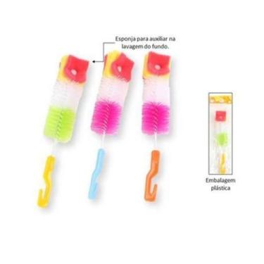 Imagem de Escova Limpeza Bucha Na Ponta Garrafas, Copos E Mamadeiras - Facilite