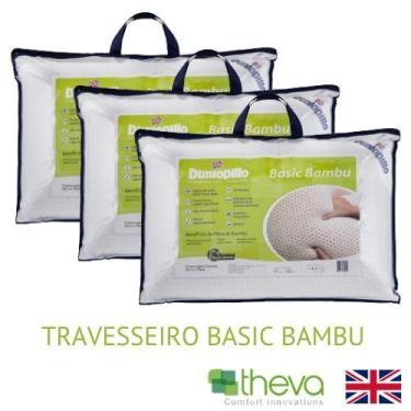 Imagem de 3 Travesseiros Basic Bambu - Alto Padrão - Dunlopillo