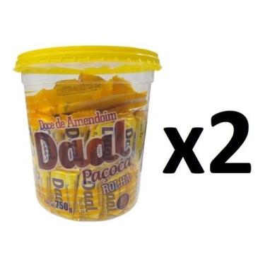Imagem de Kit 2 Potes Paçoca Rolha Daal C/ 50 Unidades 750gr