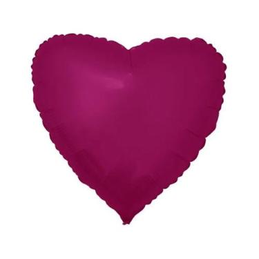 Imagem de Balão de Festa Metalizado 20" 50cm - Coração Burgundy - 01 Unidade - F