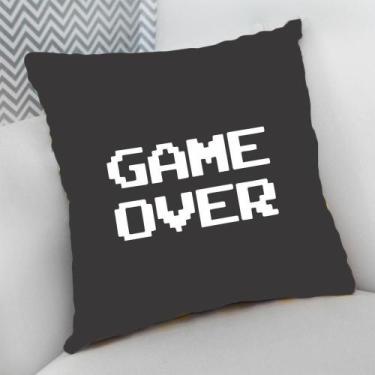 Imagem de Almofada Decorativa Cheia c/ Zíper 25x25 Geek Game Over - Deluzz