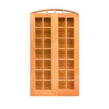 Imagem de Porta Balcão Veneziana de Abrir Arco 4 Folhas em Madeira Maciça Cedro 