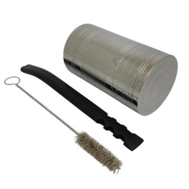 Imagem de Kit tereré cuia copo redondo frisado recartilhado 300ml prata + bomba 