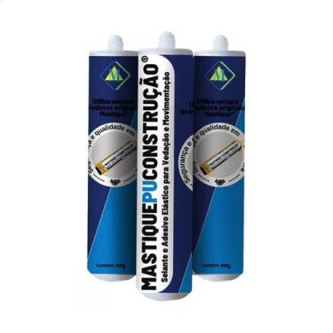 Imagem de Kit Com 3 Tubos Mastique Pu Para Junta De Dilatação Branco