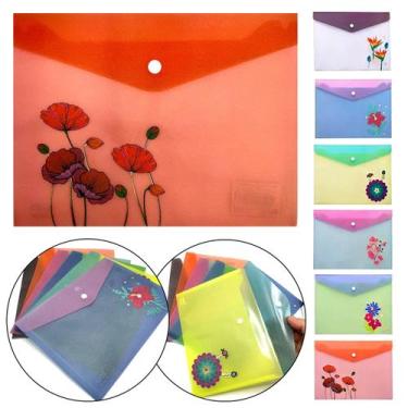 Imagem de Pasta A5 Transparente Envelope Documento 24x18cm Floral - Tris, 6