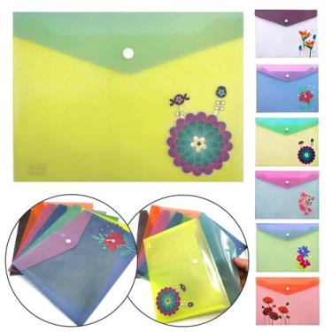 Imagem de Pasta A5 Transparente Envelope Documento 24x18cm Floral - Tris, 3