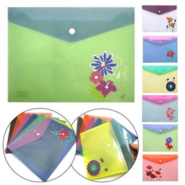 Imagem de Pasta A5 Transparente Envelope Documento 24x18cm Floral - Tris, 5