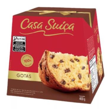 Imagem de Panettone Gotas De Chocolate Ao Leite Casa Suíça 400g 3010 - Casa Suiç