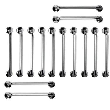 Imagem de Barra Apoio 60cm Aço Inox Kit 14 Unidades Idoso Gestante Criança Acess