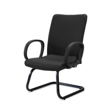 Imagem de Cadeira Diretor Isola Pé Continuo Braços 0077 - Flex Cadeiras, Preto