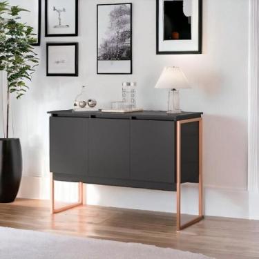 Imagem de Buffet 3 Portas Estilo Industrial Amsterdã - Mais de Casa, Preto Cobre