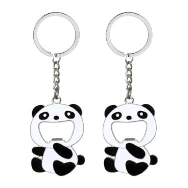 Imagem de Honbay Chaveiro abridor de garrafas de panda fofo, liga esmaltada, cerveja, vinho, refrigerante, bebida, abridor de garrafas, chaveiro de aniversário e festa de casamento