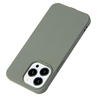 Imagem de Danbey Capa à prova de choque para iPhone 12 Pro Max, capa fosca, capa para celular com proteção total contra quedas, à prova de poeira, verde abyss, capa fina de cor sólida, tela de 6,7 polegadas 2020 - cinza e verde