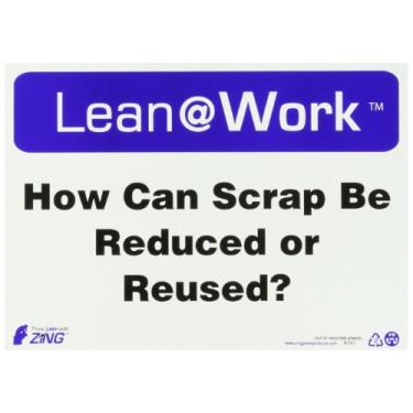 Imagem de Zing Green Products 2161 Placa de plástico reciclado "How Can Scrap Be Reduced or Reused?", 35,5 cm de comprimento, 25,4 cm de largura