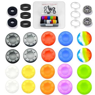 Imagem de ZHI-NYLLDJS 30 cabos de controle de polegar para PS5/4, tampas de polegar para Xbox, cabo de joystick para Switch1/2 Pro, conjunto de anéis de precisão e tampas de polegar (E&F)