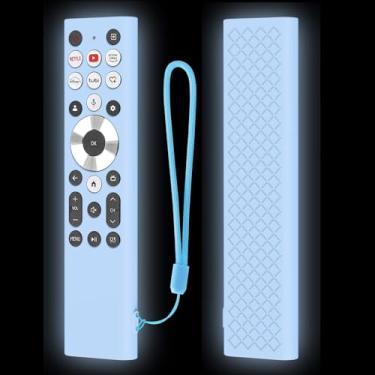 Imagem de Clanmou Capa para controle remoto Hisense U6 U7 U8 U9 U6N U7N U8N U9N Series, ERF6A80 ERF6G80H ERF6F80H Capa para controle remoto de voz 4K Smart TV 2024 capa protetora de silicone que brilha no