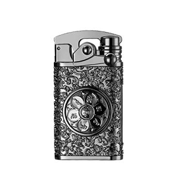 Imagem de TIKIUKI Isqueiro elétrico recarregável sem chama à prova de vento plasma duplo arco isqueiros USB com descompressão basculante, isqueiros para velas (preto)