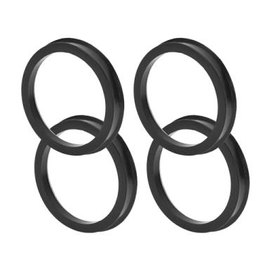 Imagem de TUCKBOLD Anéis centralizados no cubo da roda do carro Rodas duráveis Eixo central amortecedor Hubrings preto 4 peças OD 78,1 mm para ID 66,6 mm policarbonato