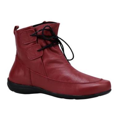 Imagem de Bota Feminina Rasteira Em Couro Bordô Linha Premium Confort - Lavithi,