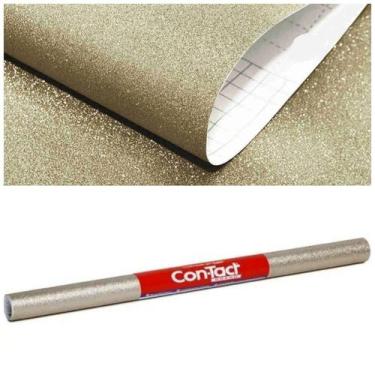 Imagem de Papel Adesivo Contact Glitter Champanhe Gold 45cm x 10mts - Filipack D
