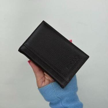 Imagem de Porta-cartão recuo em couro legitimo c.5006, Café