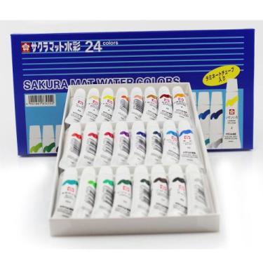 Imagem de Tinta Aquarela Mat Water Colors Sakura com 24 cores (EMW-24)