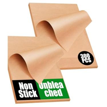 Imagem de AMFOCUS Folhas de Papel Pergaminho de 300 Unidades para Forno - 12 X 16" Antiaderente Pré-Cortado Folhas de Papel Pergaminho para Assar, Cozinhar, Grelhar, Fritadeira de Ar e Cozinhar No Vapor - Cru,