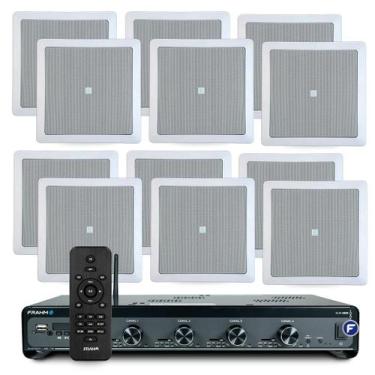 Imagem de Kit Som Ambiente Bluetooth Usb Sd Controle Remoto Amplificador 4500 Op