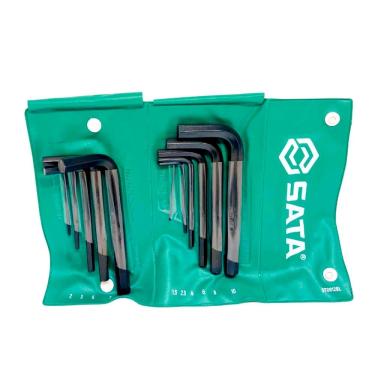 Imagem de Jogo de Chaves Allen Hexagonais Curta de 1,5 à 10mm com 11 Peças - Sata ST09128L
