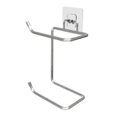 Imagem de Porta Papel Higiênico Banheiro Para Dois Rolos Com Adesivo - Stolf Cromado
