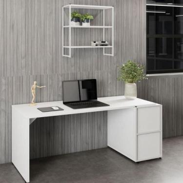 Imagem de Escrivaninha 1,7m e Nicho Aéreo Industrial 3 Prateleiras F5 - F5 Offic