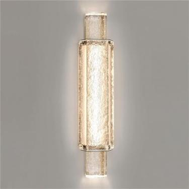 Imagem de Luminárias de parede LED de cristal douradas, 3 modos de cores, cristais, arandela para banheiro interno, suporte de parede para sala de estar, quarto, corredor (63 cm)